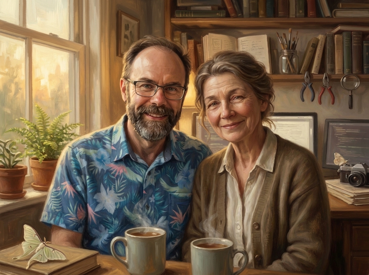 The two of us, still together, still building